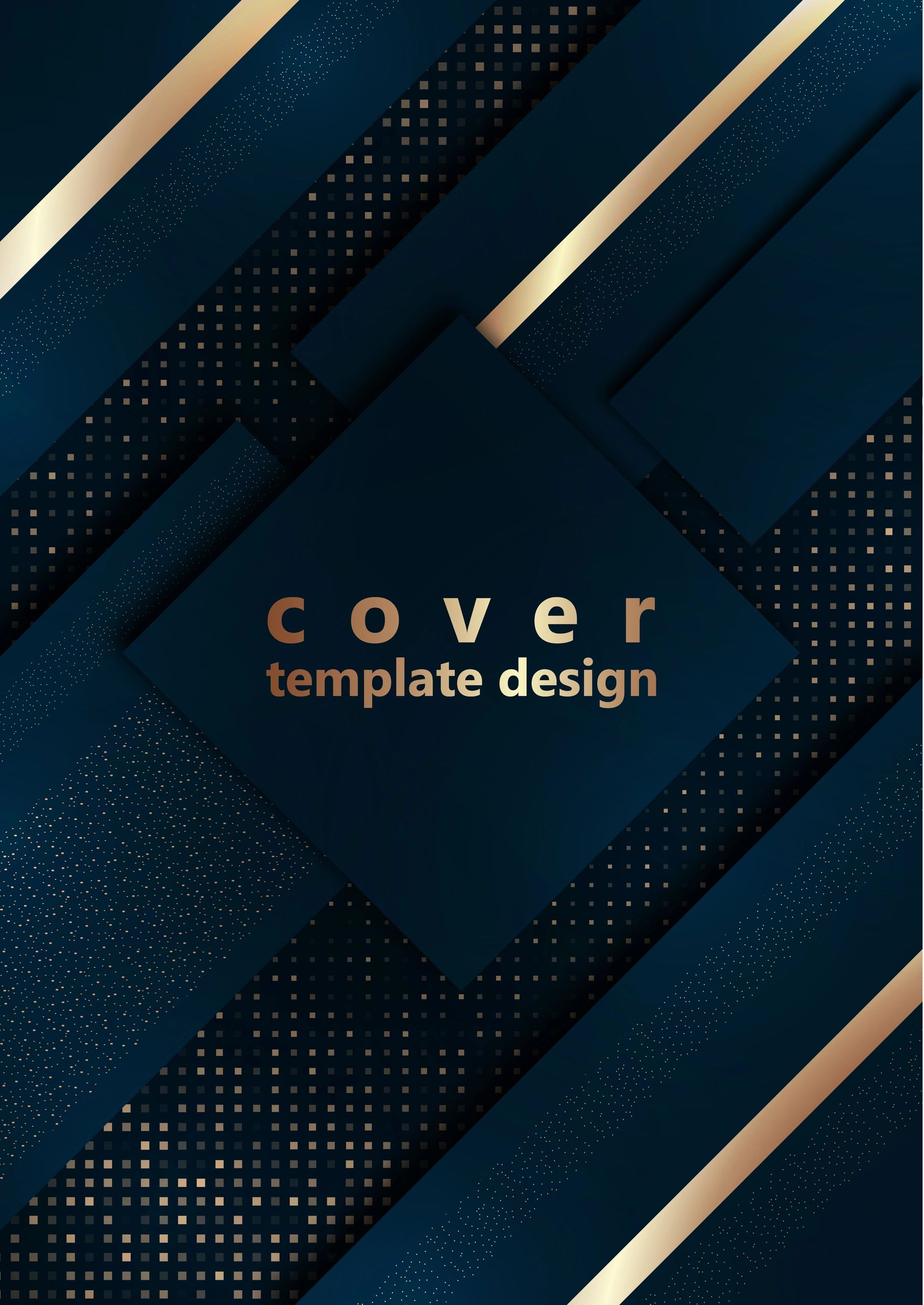 Abstract navy and gold geometric cover background
